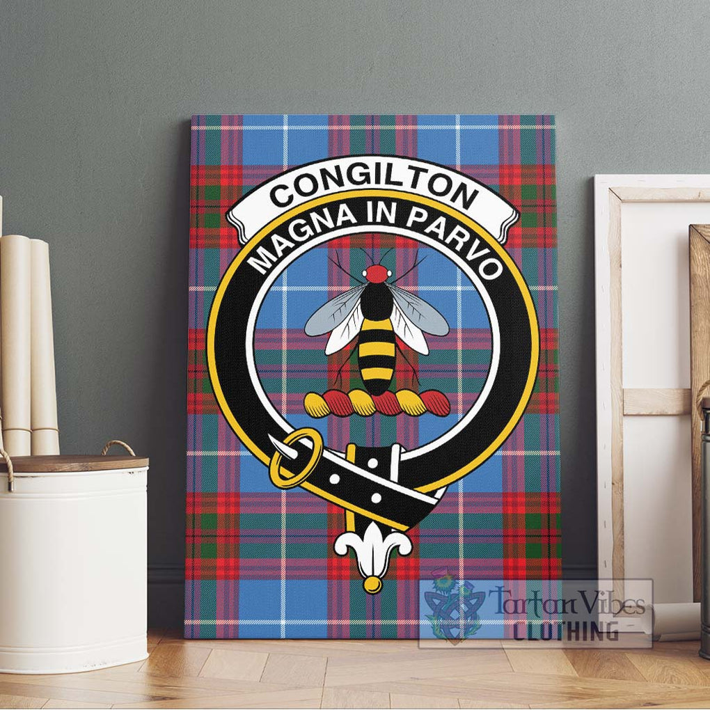Congilton Tartan Canvas Print Wall Art with Family Crest Without Frame - Tartan Vibes Clothing