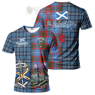 Congilton Tartan T-Shirt Happy St. Andrew's Day Half Tartan Style Kid's Shirt - Tartan Vibes Clothing