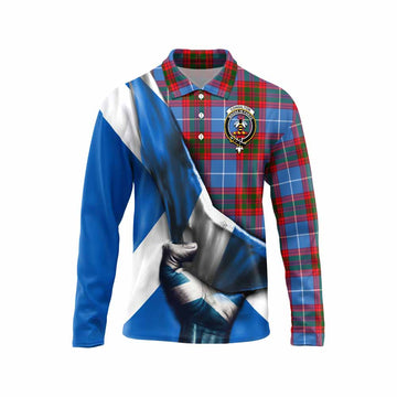 Congilton Tartan Long Sleeve Polo Shirt with Family Crest Scotland Patriotic Style Unisex - Tartan Vibes Clothing