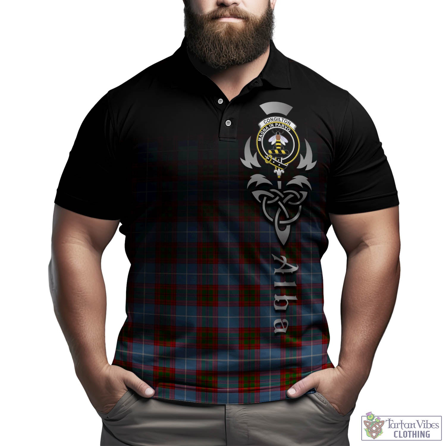 Congilton Tartan Polo Shirt Featuring Alba Gu Brath Family Crest Celtic Inspired Kid - Tartan Vibes Clothing