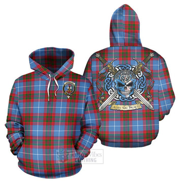 Congilton Tartan Hoodie with Family Crest Celtic Skull Style Zip Hoodie - Tartan Vibes Clothing
