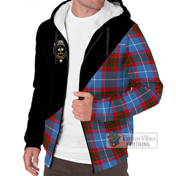 Congilton Tartan Sherpa Hoodie with Family Crest and Military Logo Style Unisex S - Tartan Vibes Clothing