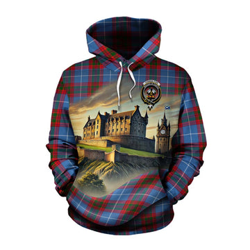 Congilton Tartan Family Crest Cotton Hoodie with Scottish Ancient Castle Style Pullover Hoodie XS - Tartan Vibes Clothing