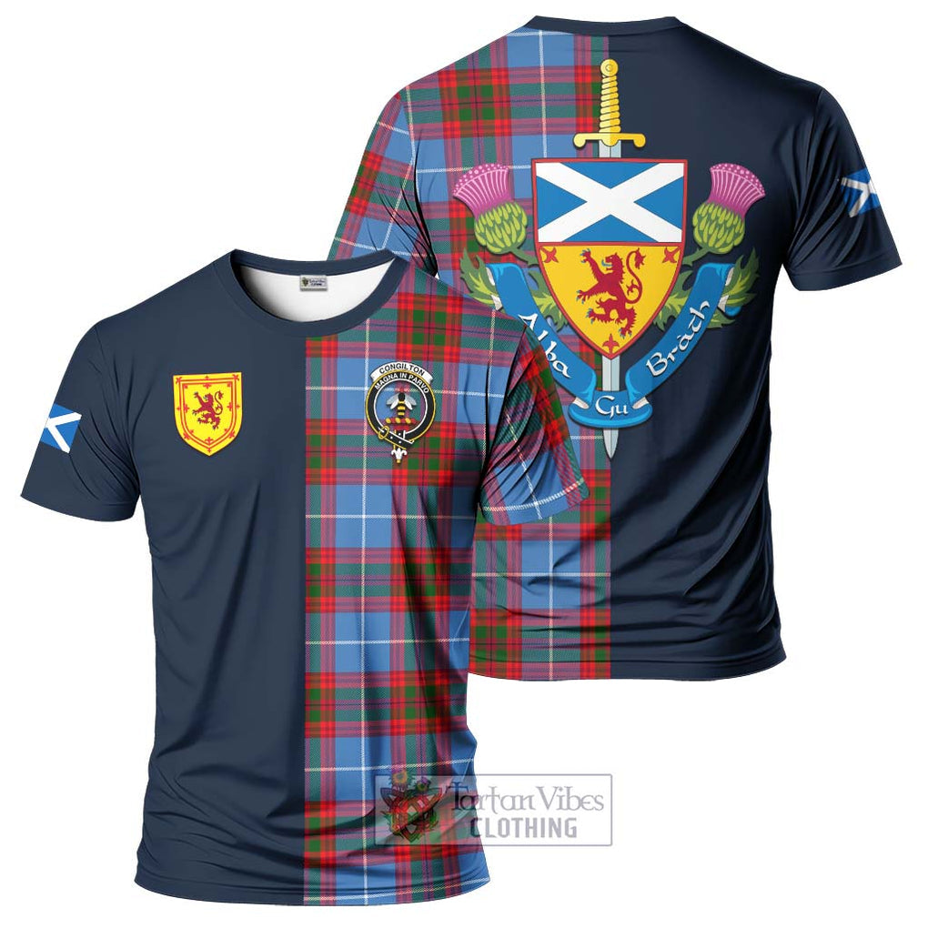 Congilton Tartan T-Shirt Alba with Scottish Lion Royal Arm Half Style Kid's Shirt - Tartan Vibes Clothing