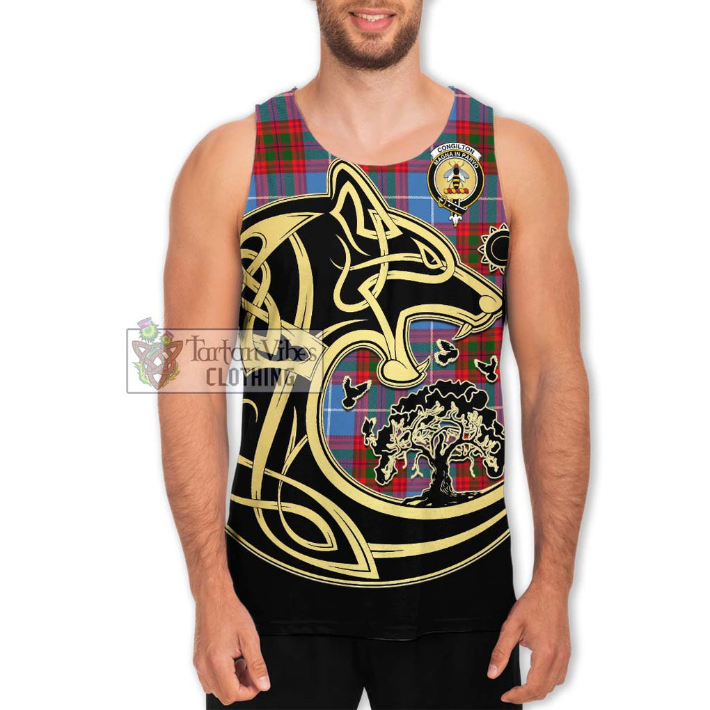 Congilton Tartan Men's Tank Top with Family Crest Celtic Wolf Style Men - Tartan Vibes Clothing