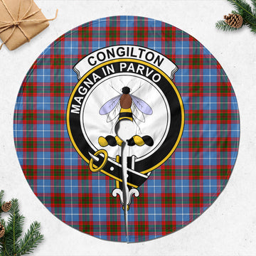 Congilton Tartan Christmas Tree Skirt with Family Crest 47*47 inch - Tartan Vibes Clothing