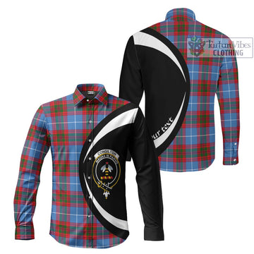 Congilton Tartan Long Sleeve Button Up with Family Crest Circle Style Men's Shirt S - Tartan Vibes Clothing
