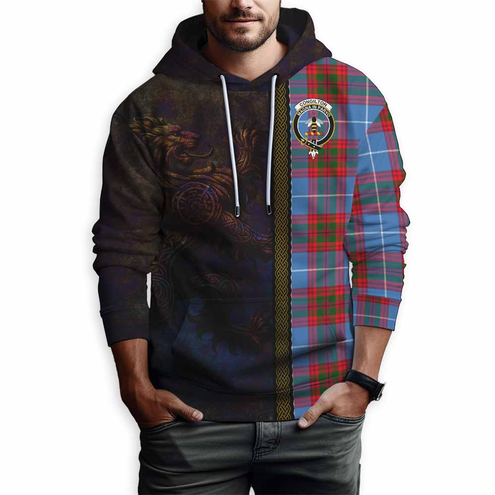 Congilton Tartan Family Crest Hoodie Alba Gu Brath Be Brave Lion Ancient Style Pullover Hoodie - Tartan Vibes Clothing