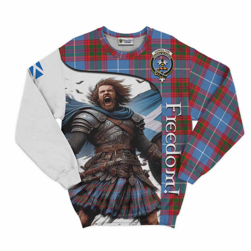 Congilton Crest Tartan Sweatshirt Inspired by the Freedom of Scottish Warrior Unisex - Tartan Vibes Clothing