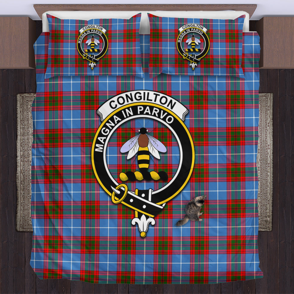 Congilton Tartan Bedding Set with Family Crest UK Bedding Set - Tartan Vibes Clothing