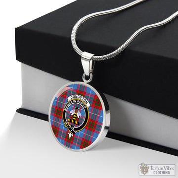 Congilton Tartan Circle Necklace with Family Crest Luxury Necklace (Silver) No - Tartan Vibes Clothing