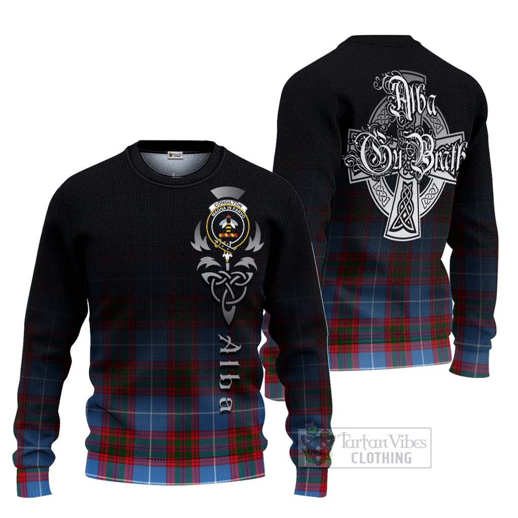 Congilton Tartan Ugly Sweater Featuring Alba Gu Brath Family Crest Celtic Inspired Unisex - Tartan Vibes Clothing