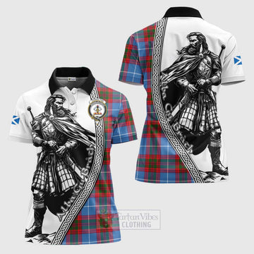 Congilton Tartan Clan Crest Women's Polo Shirt with Highlander Warrior Celtic Style Women - Tartan Vibes Clothing