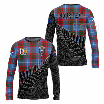 Congilton Crest Tartan Long Sleeve T-Shirt with New Zealand Silver Fern Half Style Unisex - Tartan Vibes Clothing