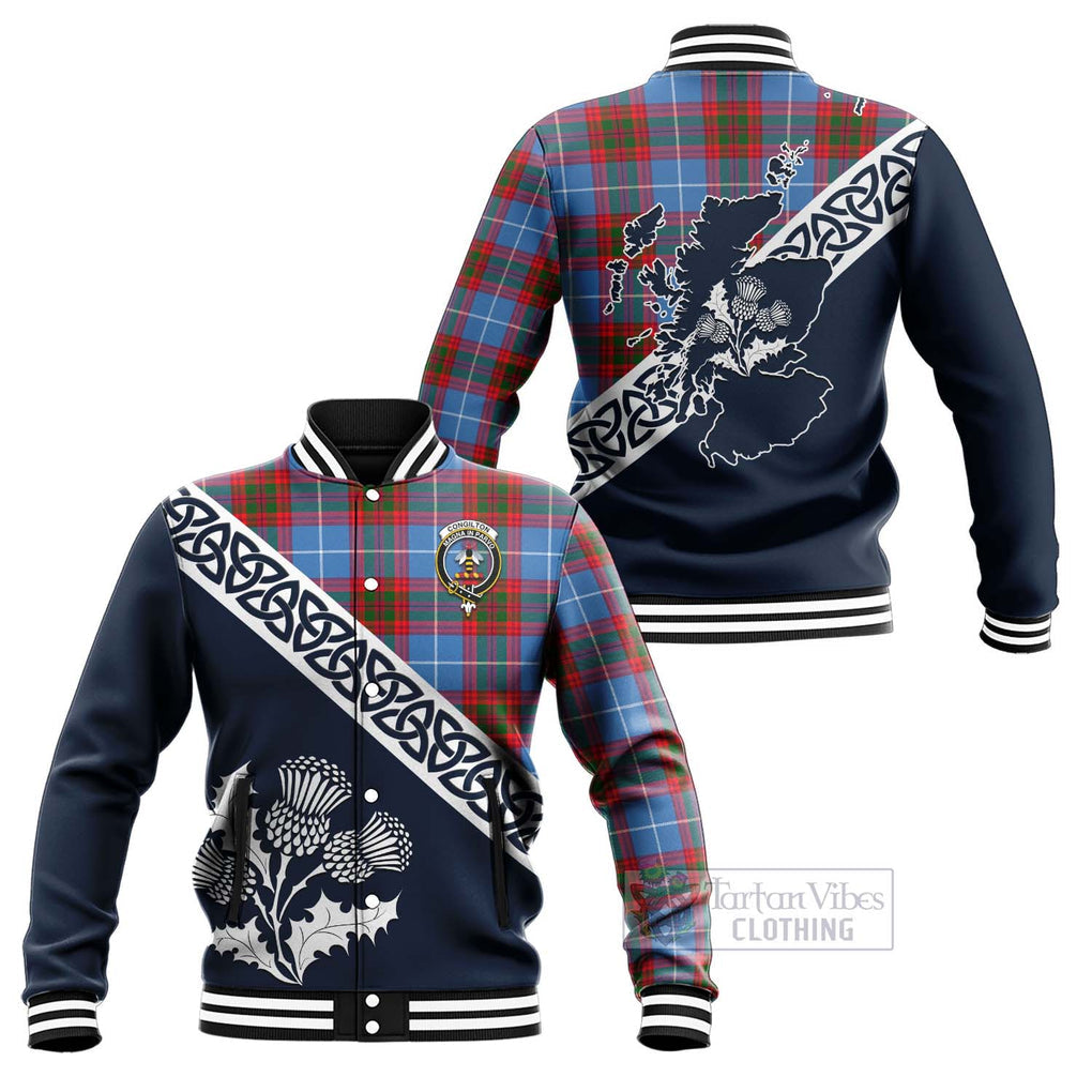 Congilton Tartan Baseball Jacket Featuring Thistle and Scotland Map Unisex - Tartan Vibes Clothing