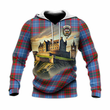Congilton Tartan Family Crest Knitted Hoodie with Scottish Ancient Castle Style Unisex Knitted Pullover Hoodie - Tartan Vibes Clothing