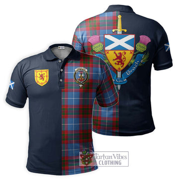 Congilton Tartan Polo Shirt Alba with Scottish Lion Royal Arm Half Style Kid - Tartan Vibes Clothing