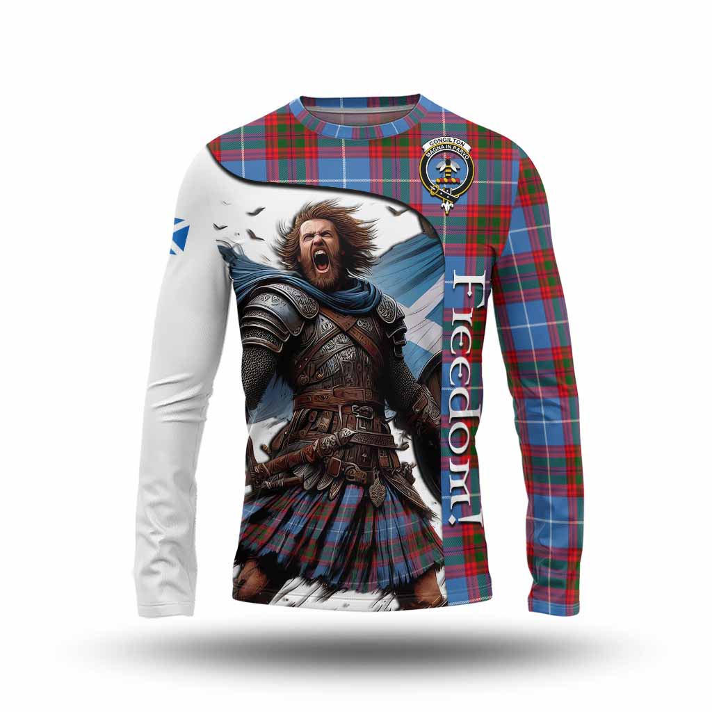 Tartan Vibes Clothing Congilton Crest Tartan Long Sleeve T-Shirt Inspired by the Freedom of Scottish Warrior
