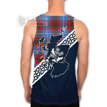 Congilton Tartan Men's Tank Top Featuring Thistle and Scotland Map - Tartan Vibes Clothing