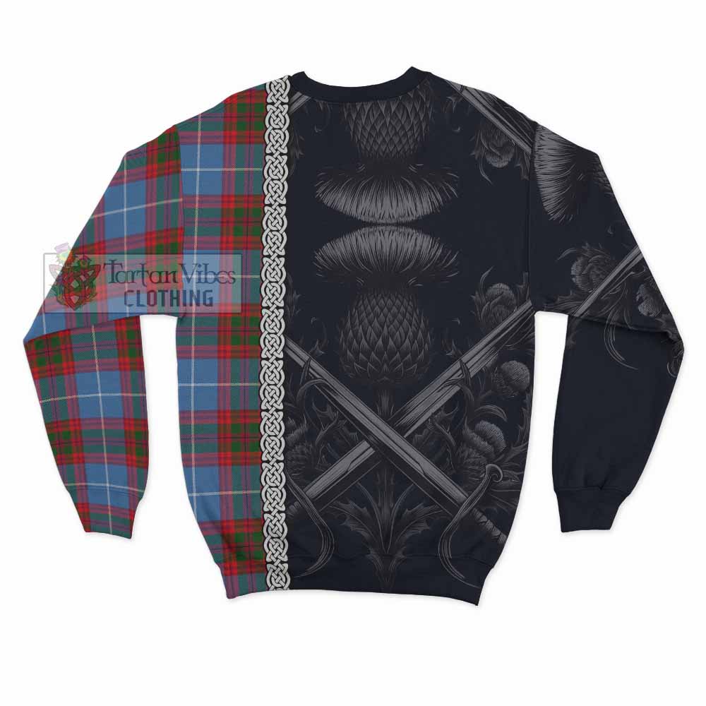Congilton Tartan Sweatshirt with Family Crest Cross Sword Thistle Celtic Vibes - Tartan Vibes Clothing