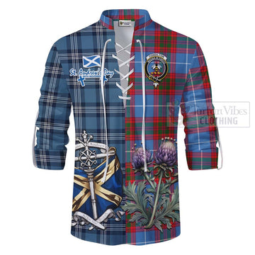 Congilton Tartan Ghillie Kilt Shirt Happy St. Andrew's Day Half Tartan Style - Tartan Vibes Clothing