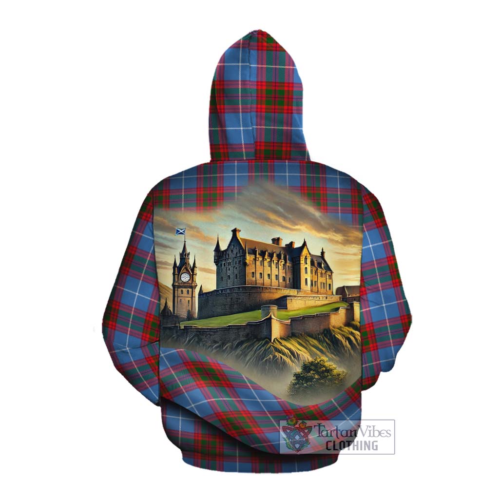 Congilton Tartan Family Crest Cotton Hoodie with Scottish Ancient Castle Style Pullover Hoodie - Tartan Vibes Clothing