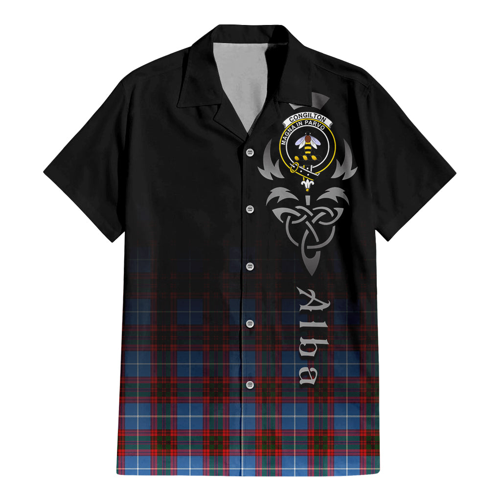 Congilton Tartan Hawaiian Shirt Shirt Featuring Alba Gu Brath Family Crest Celtic Inspired - Tartan Vibes Clothing