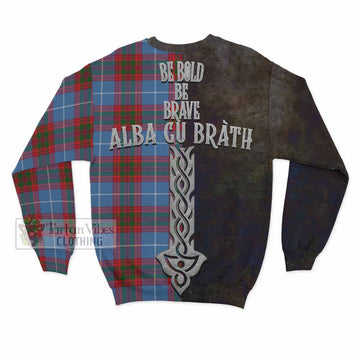 Congilton Tartan Family Crest Sweatshirt Alba Gu Brath Be Brave Lion Ancient Style - Tartan Vibes Clothing