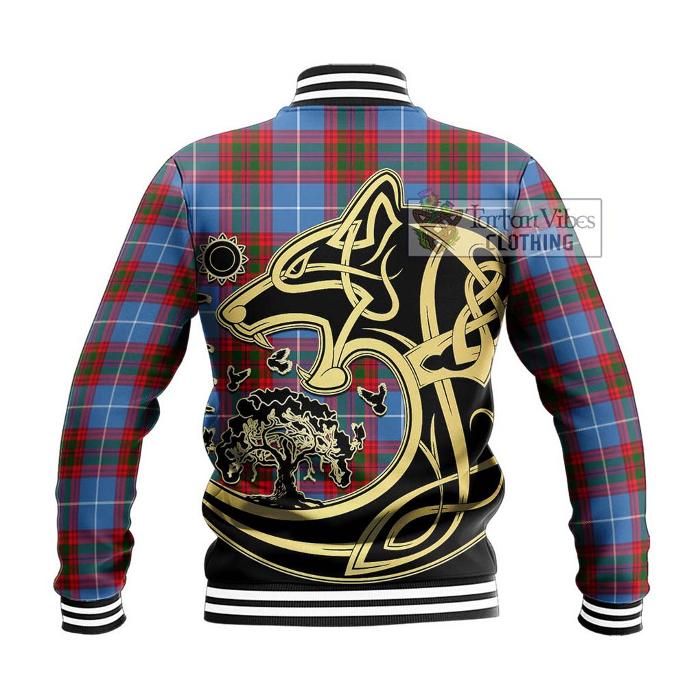Congilton Tartan Baseball Jacket with Family Crest Celtic Wolf Style - Tartan Vibes Clothing