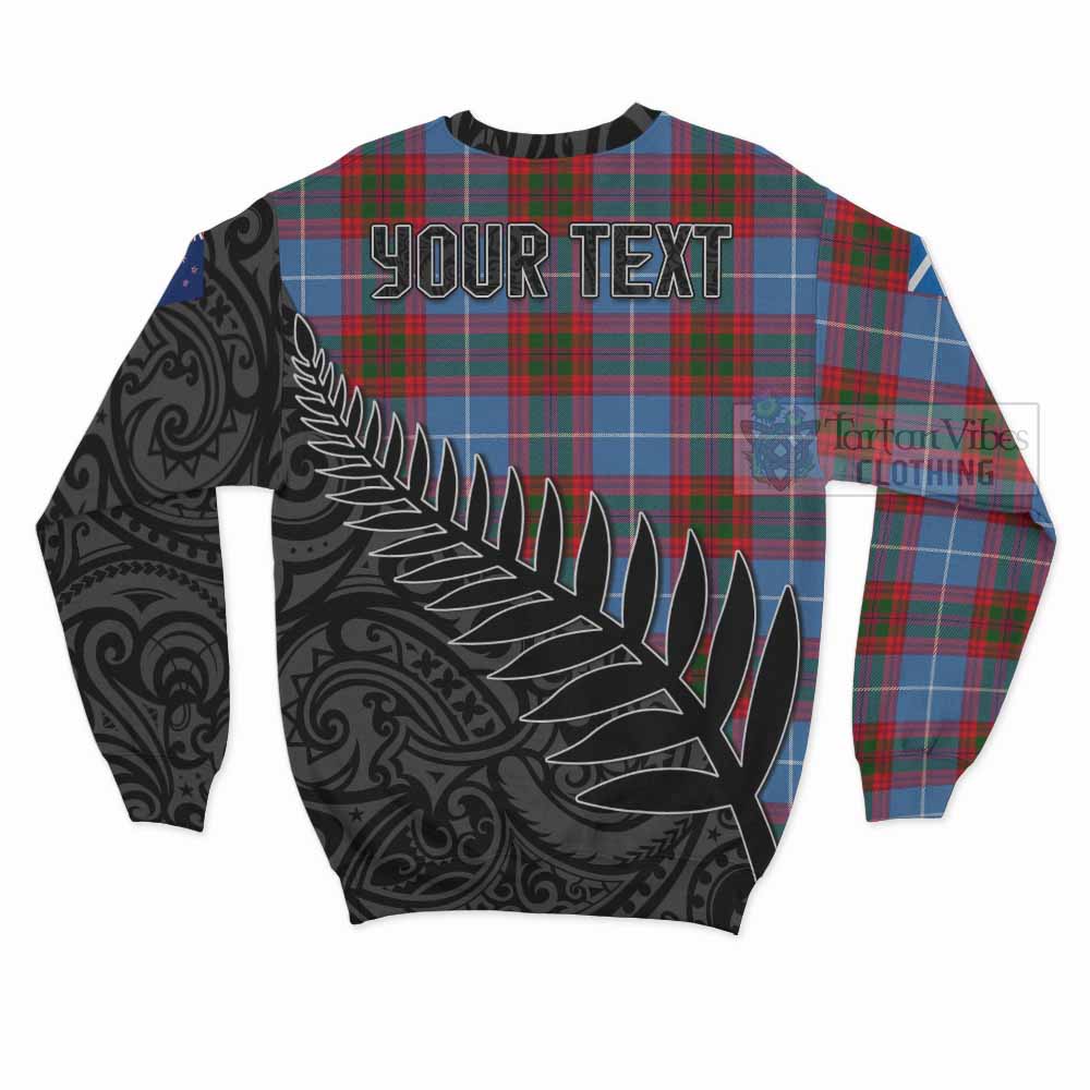Congilton Crest Tartan Sweatshirt with New Zealand Silver Fern Half Style - Tartan Vibes Clothing