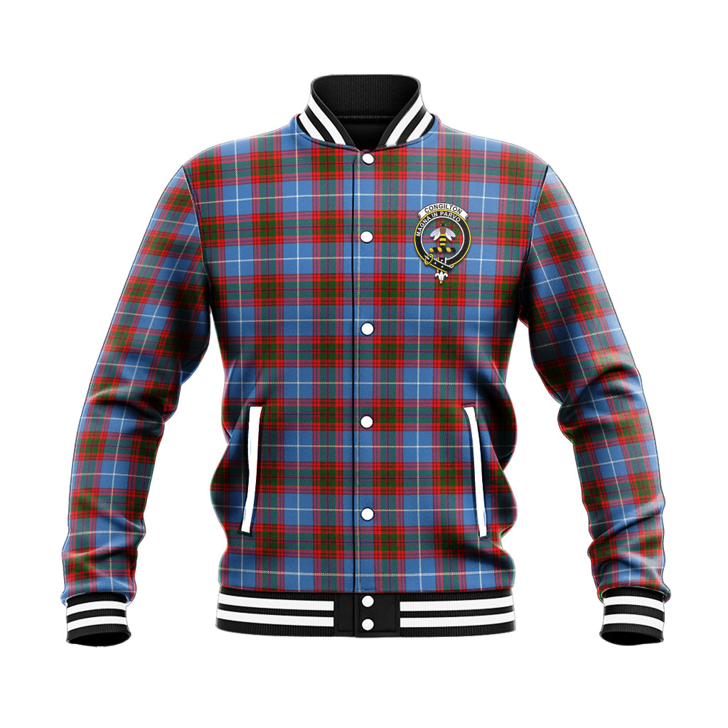 Congilton Tartan Baseball Jacket with Family Crest - Tartan Vibes Clothing