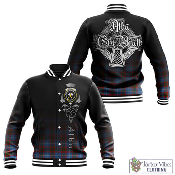 Congilton Tartan Baseball Jacket Featuring Alba Gu Brath Family Crest Celtic Inspired - Tartan Vibes Clothing