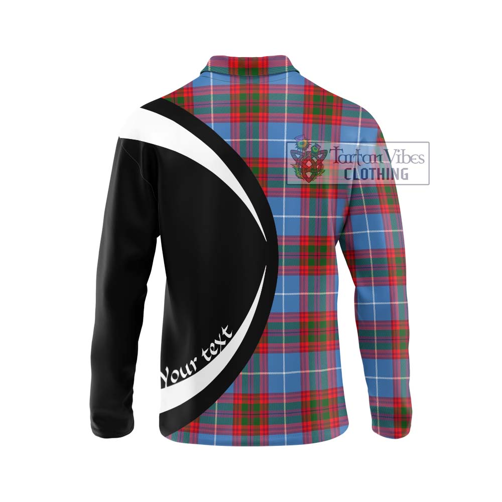 Congilton Tartan Long Sleeve Polo Shirt with Family Crest Circle Style - Tartan Vibes Clothing