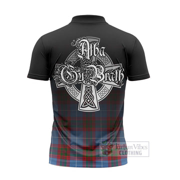 Congilton Tartan Zipper Polo Shirt Featuring Alba Gu Brath Family Crest Celtic Inspired - Tartan Vibes Clothing