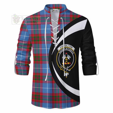 Congilton Tartan Ghillie Kilt Shirt with Family Crest Circle Style - Tartan Vibes Clothing