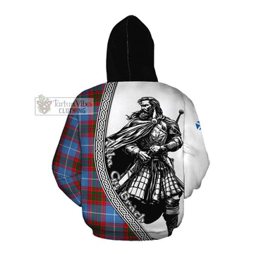 Congilton Tartan Clan Crest Cotton Hoodie with Highlander Warrior Celtic Style Pullover Hoodie - Tartan Vibes Clothing