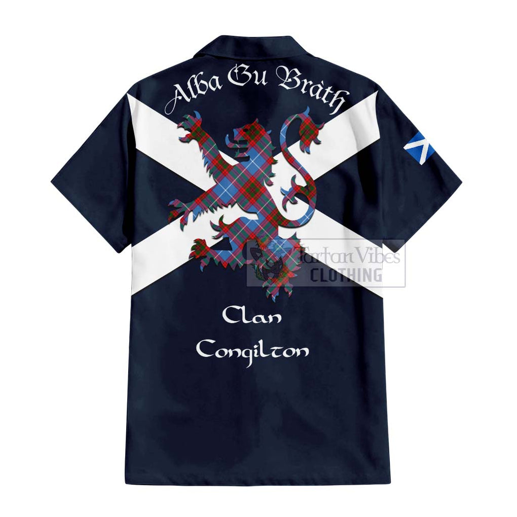 Congilton Tartan Lion Rampant Hawaiian Shirt Proudly Display Your Heritage with Alba Gu Brath and Clan Name - Tartan Vibes Clothing