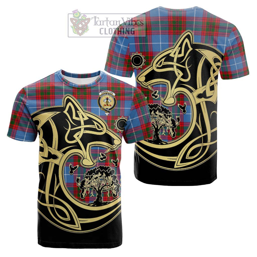 Congilton Tartan Cotton T-shirt with Family Crest Celtic Wolf Style Kid's Shirt - Tartan Vibes Clothing