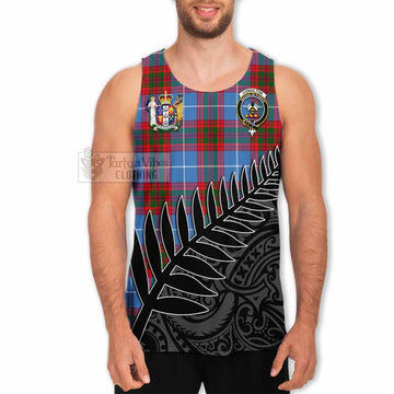 Congilton Crest Tartan Men's Tank Top with New Zealand Silver Fern Half Style - Tartan Vibes Clothing
