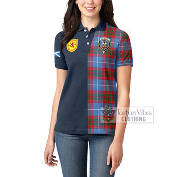 Congilton Tartan Women's Polo Shirt Alba with Scottish Lion Royal Arm Half Style - Tartan Vibes Clothing