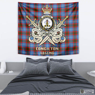 Congilton Tartan Tapestry with Clan Crest and the Golden Sword of Courageous Legacy - Tartan Vibes Clothing