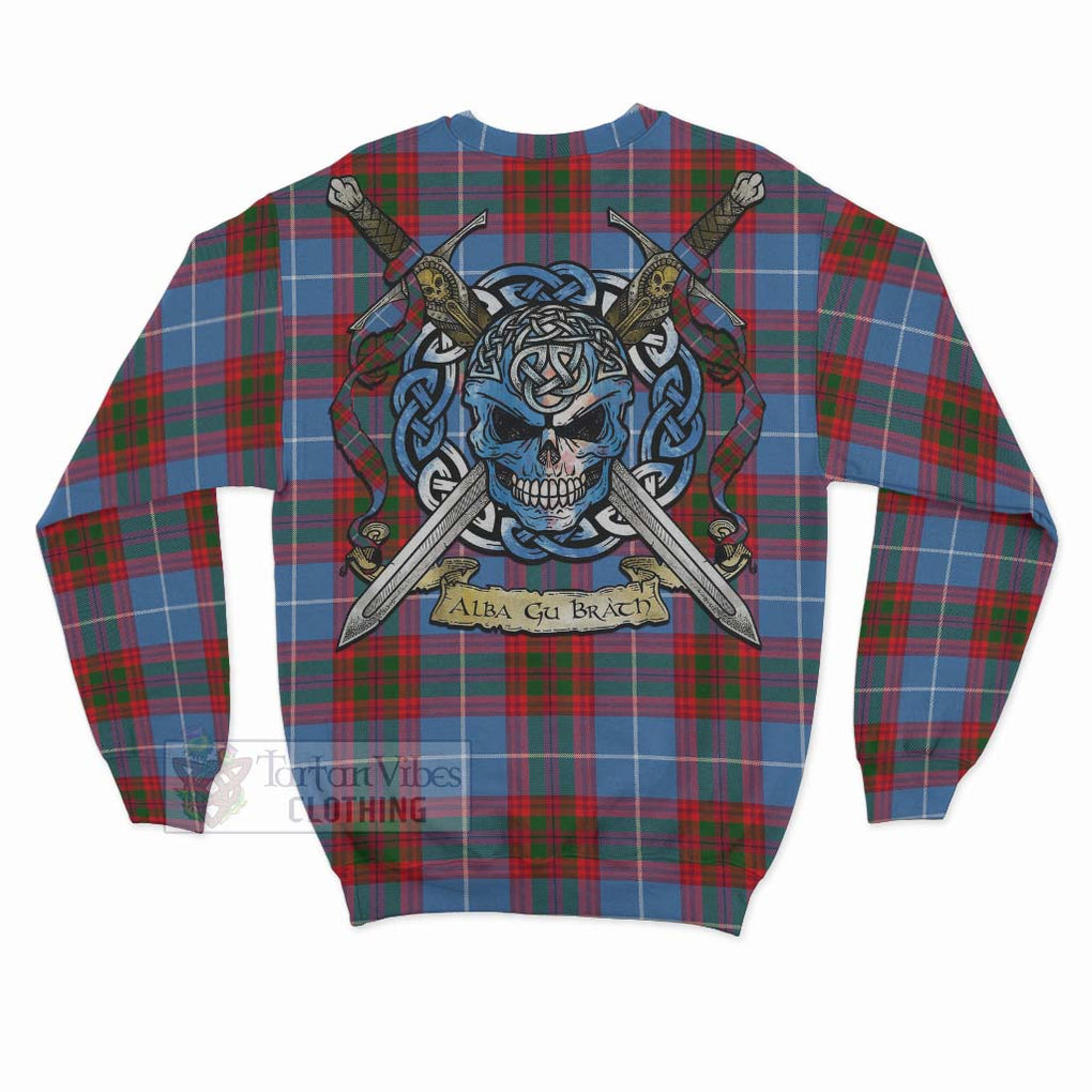 Congilton Tartan Sweatshirt with Family Crest Celtic Skull Style - Tartan Vibes Clothing