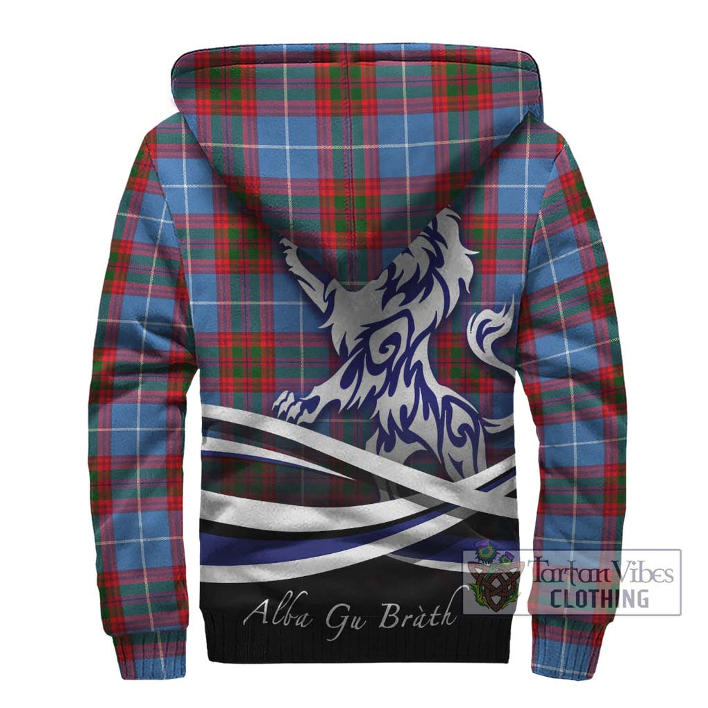 Congilton Tartan Sherpa Hoodie with Alba Gu Brath Regal Lion Emblem - Tartan Vibes Clothing