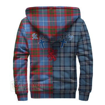 Congilton Tartan Sherpa Hoodie Happy St. Andrew's Day Half Tartan Style - Tartan Vibes Clothing