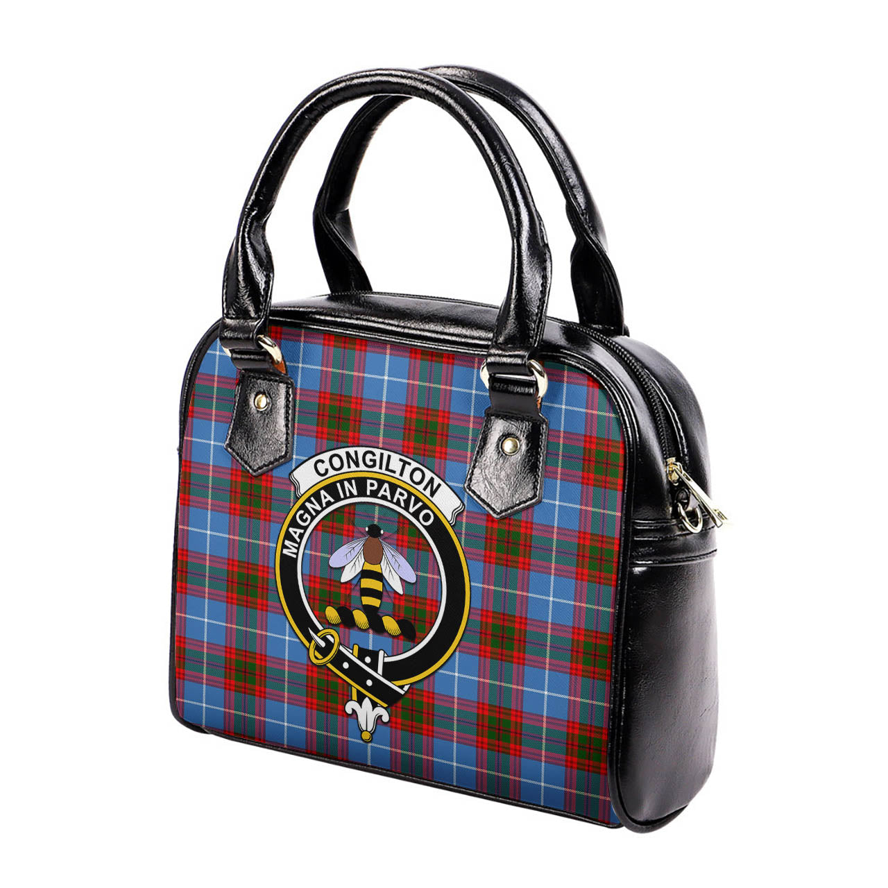 Congilton Tartan Shoulder Handbags with Family Crest - Tartan Vibes Clothing