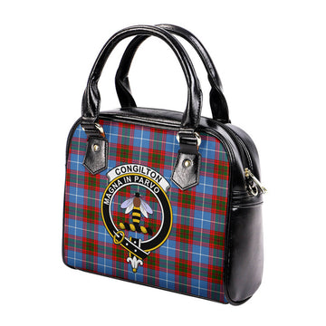 Congilton Tartan Shoulder Handbags with Family Crest