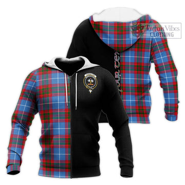 Congilton Tartan Knitted Hoodie with Family Crest and Half Of Me Style Unisex Knitted Zip Hoodie - Tartan Vibes Clothing