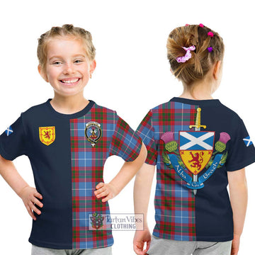 Congilton Tartan Kid T-Shirt Alba with Scottish Lion Royal Arm Half Style - Tartan Vibes Clothing