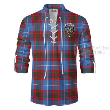 Congilton Tartan Ghillie Kilt Shirt with Family Crest and Bearded Skull Holding Bottles of Whiskey - Tartan Vibes Clothing