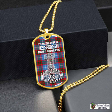Tartan Vibes Clothing Congilton Tartan Dog Tag Necklace Viking Mjolnir Style